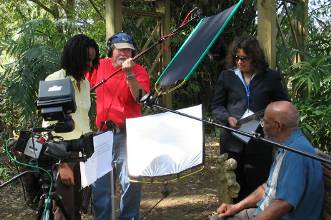 Filming at the USF Botanical Gardens - Keiba, Bruce, Nagi, Leary